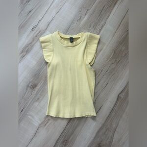 Yellow Ruffled Sleeve Women's Tank